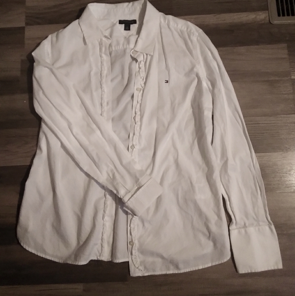Button Down Ruffle Blouse